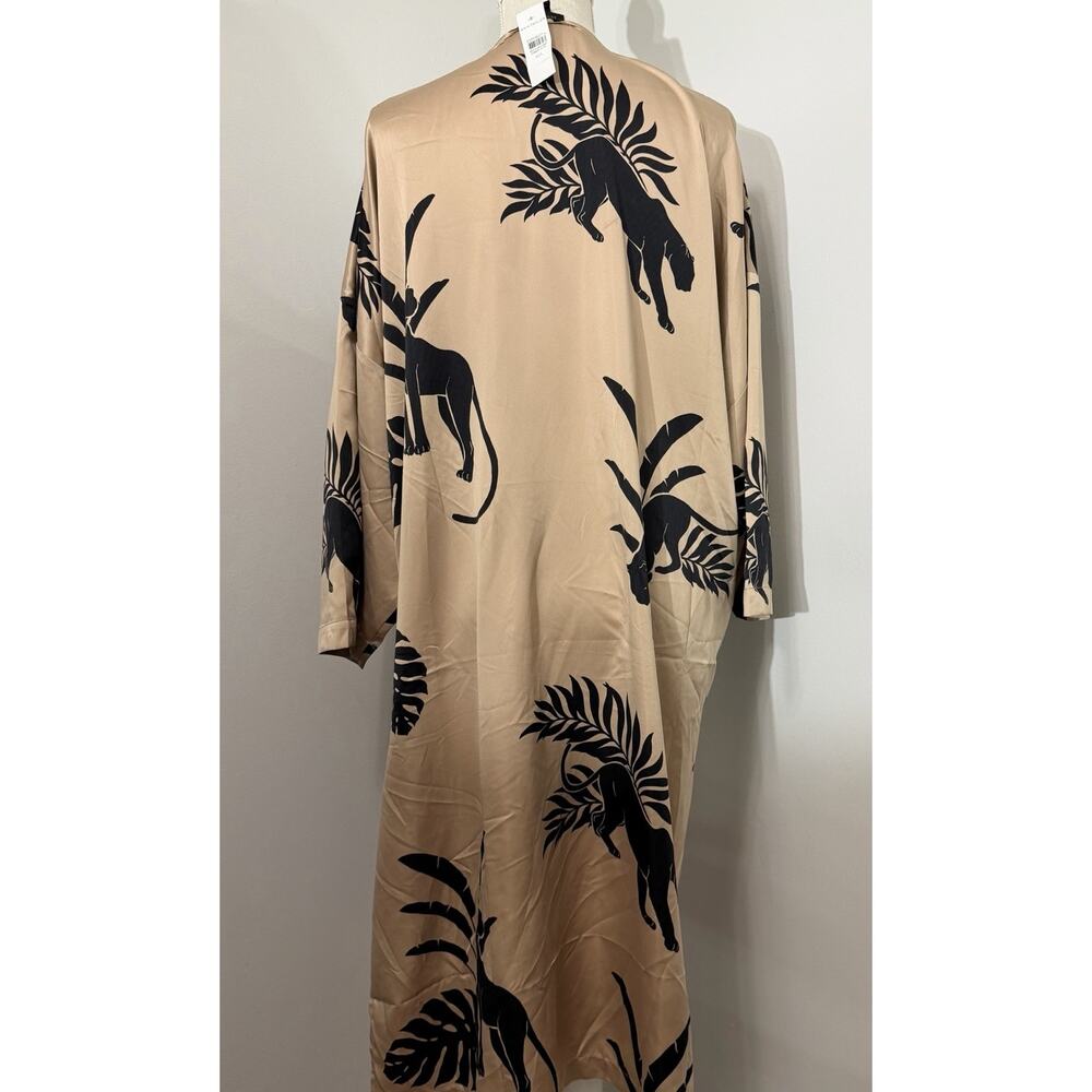 NEW Loft Ann Taylor Duster PANTHER Jungle Kimono Coverup Open Front M/L HTF - Picture 2 of 4